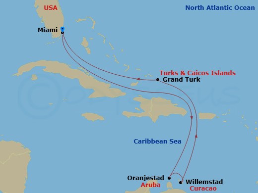 8-Day Southern Caribbean Route Map
