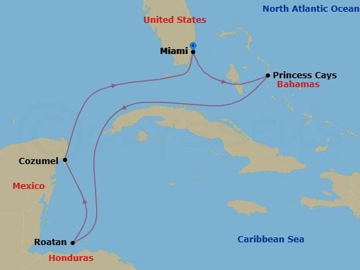 Western Caribbean With Celebration Key Route Map