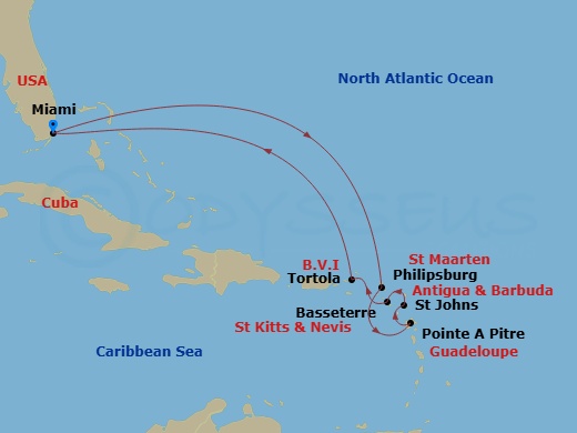 Caribbean Zephyr Route Map