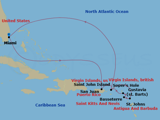 Miami To Miami Route Map