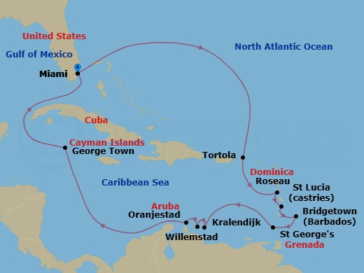 Romance Of Roseau Route Map