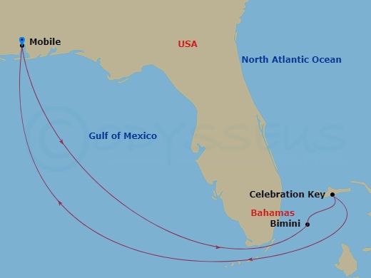 6-Day Bahamas Route Map