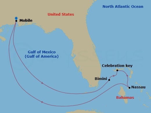 8-Day Bahamas Route Map