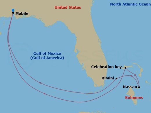 8-Day Bahamas Route Map