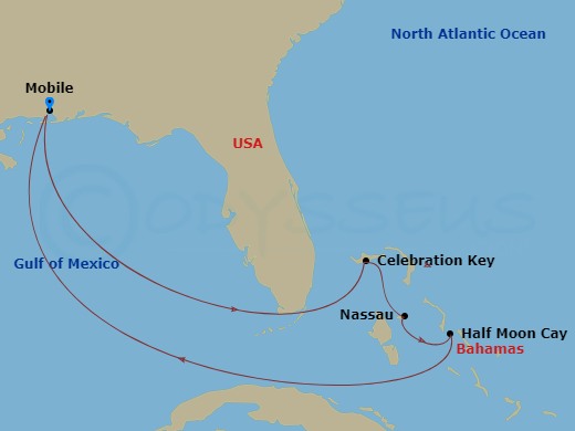 8-Day Bahamas Route Map