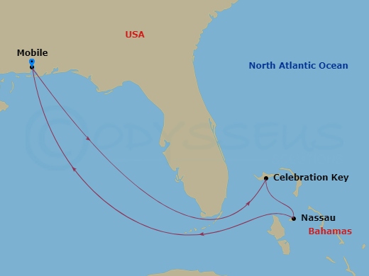 6-Day Bahamas Route Map