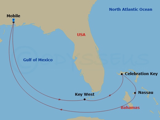 7-Day Bahamas Route Map