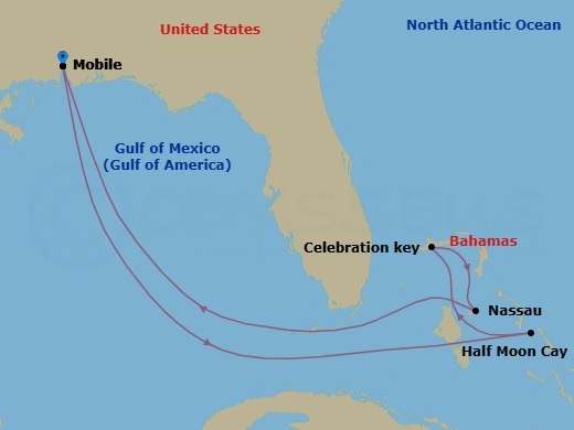 8-Day Bahamas Route Map