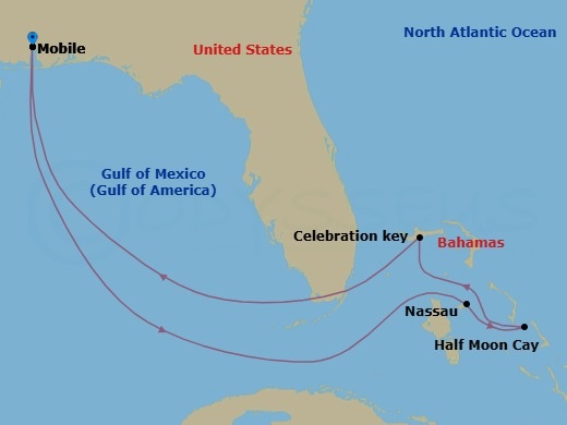8-Day Bahamas Route Map