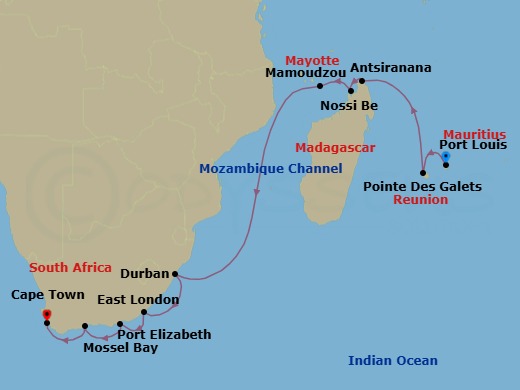 Southeast Africa Unveiled Route Map