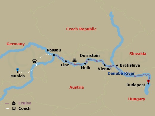 Christmas Markets On The Danube Route Map