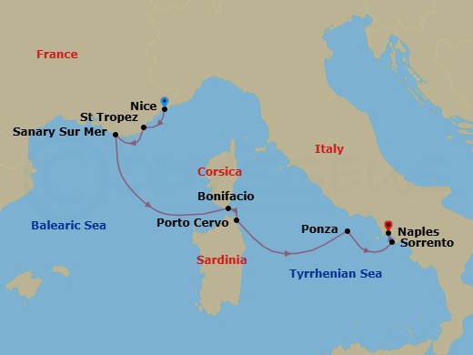Nice To Naples Route Map