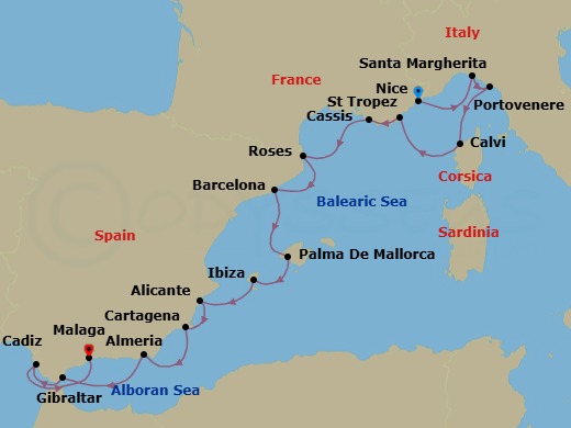 Discover The French And Spanish Rivieras Route Map