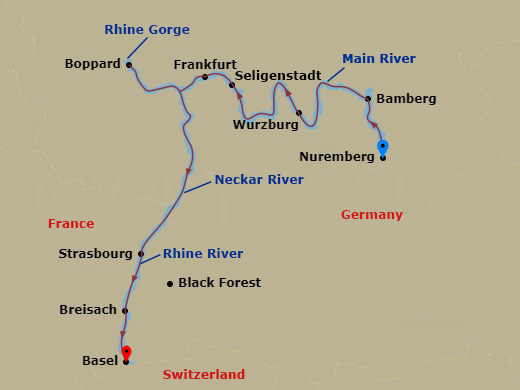 German Grandeur For Beer Enthusiasts (Westbound) Route Map