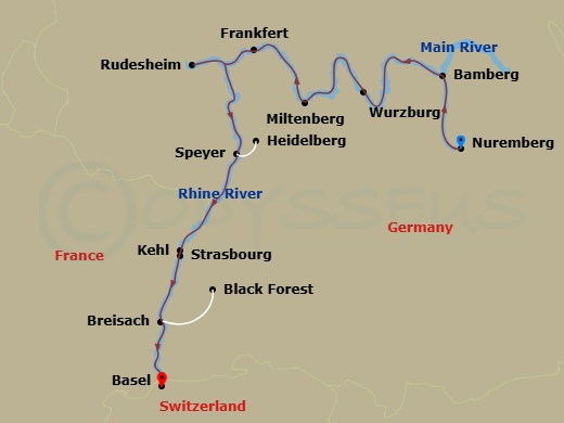 Christmastime From Nuremberg To Basel Route Map