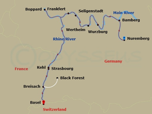 German Grandeur (Westbound) Route Map