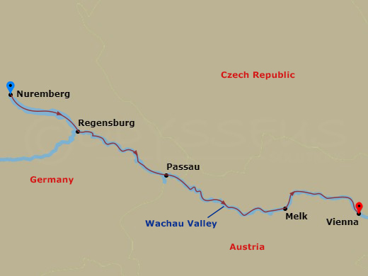 Christmastime On The Danube (Eastbound) Route Map