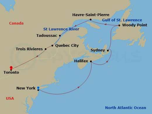 Canadian Discovery Route Map