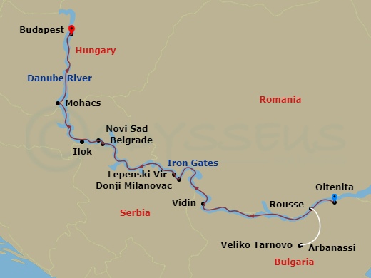 The Danube From Romania To Budapest Route Map