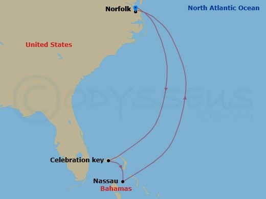 6-Day Bahamas Route Map