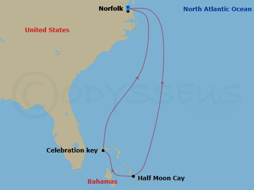6-Day Bahamas Route Map