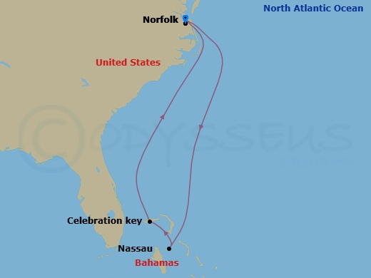 6-Day Bahamas Route Map