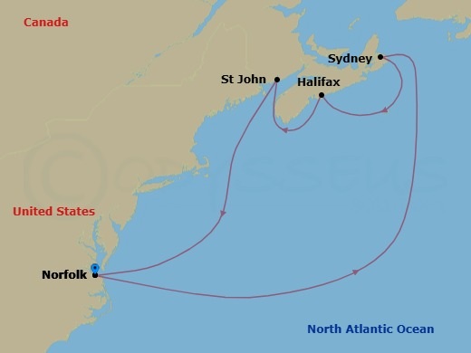 8-Day Canada Route Map