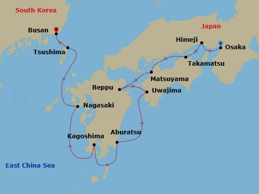 Osaka To Busan: Cities, Culture & Coastal Gems Route Map