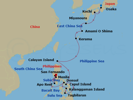 Osaka To Manila Route Map