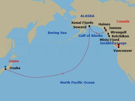 Star Collector: Alaskan Adventures & Wonders Of Japan Route Map