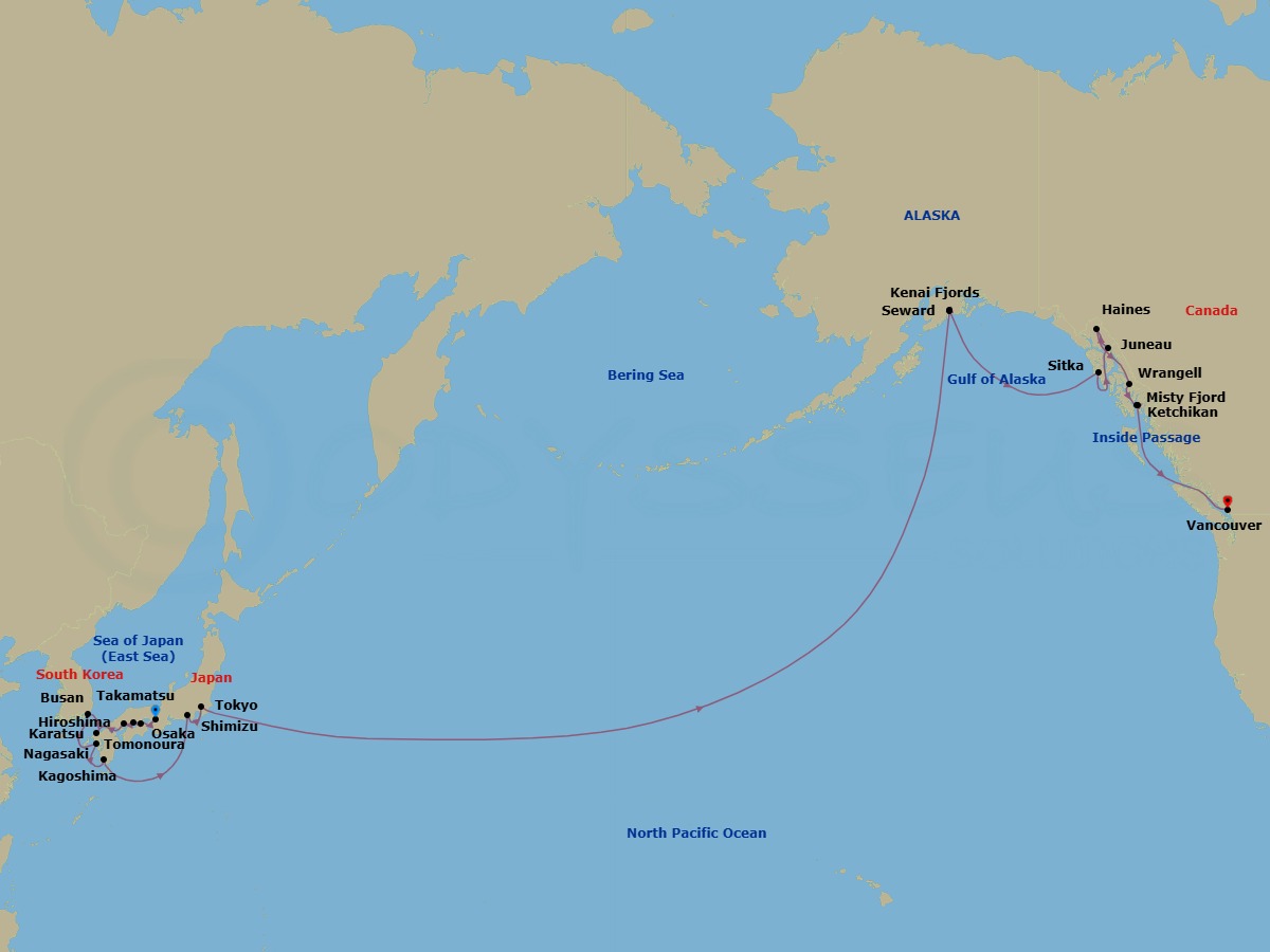 Star Collector: Alaskan Adventures & Wonders Of Japan Route Map