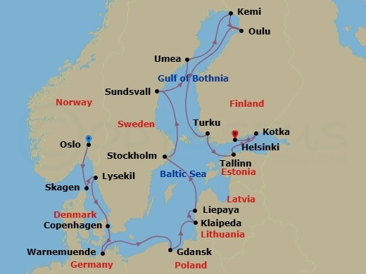Baltic Sea Discovery Route Map