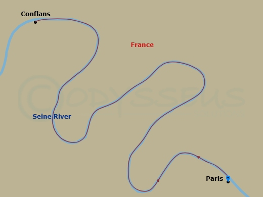 Magical Paris & Festive Seine River Cruise - Ms Jane Austen Route Map