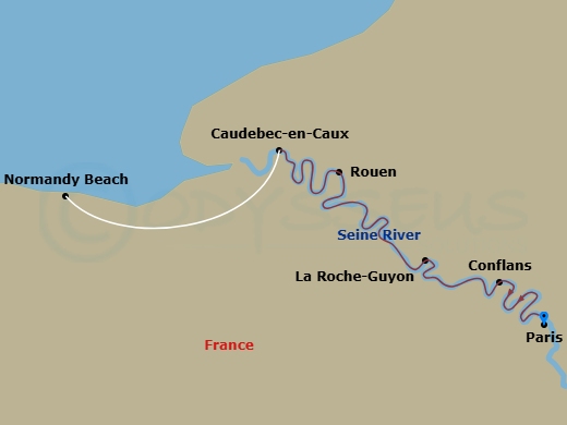 Active & Discovery On The Seine (Northbound) Route Map