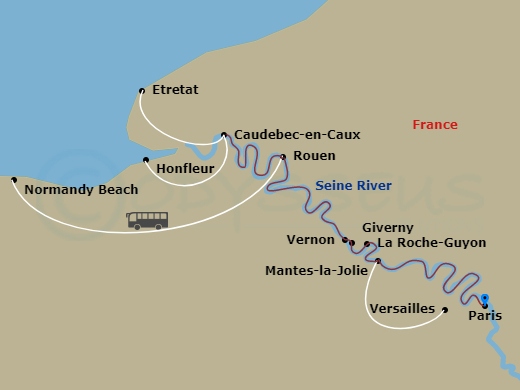 Paris & Normandy (2028) Route Map