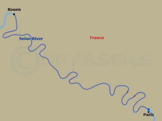 Christmastime In Paris & Normandy Route Map