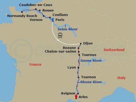 Grand France (Southbound) Route Map