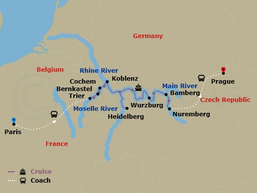 Cities of Light Route Map