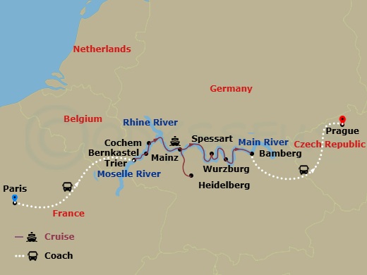 Christmas on the Main & Moselle Route Map