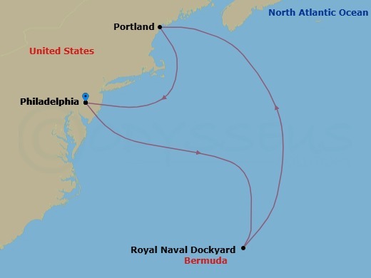 Bermuda-Philadelphia Route Map