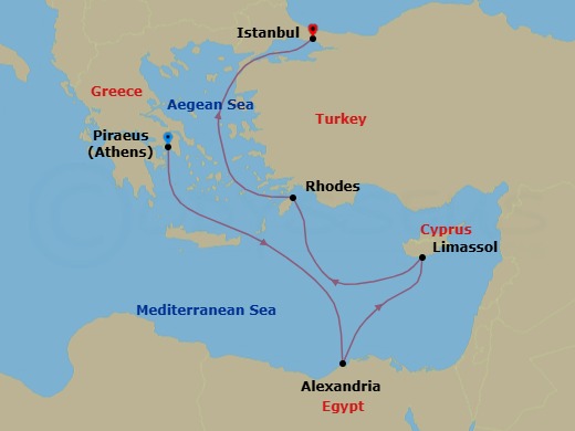 Mediterranean Mosaic: Egypt & Turkey Route Map