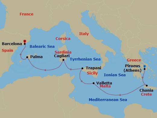 Mediterranean Medley Route Map
