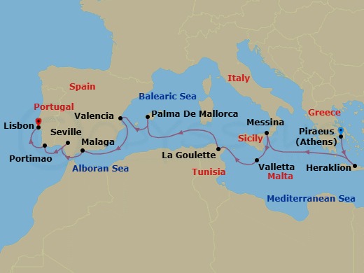 Mediterranean Interlude Route Map