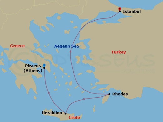 Glamorous Grecian Nights Route Map