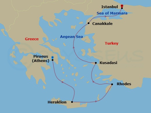 Ancient Mediterranean Treasures Route Map