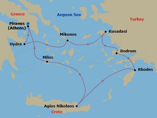 Athens Roundtrip Route Map
