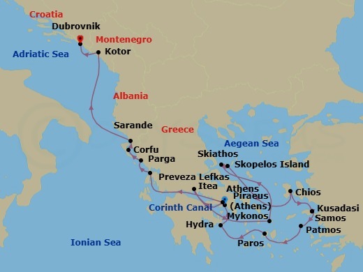 Discover Ancient Ports & Aegean Gems: Greece To Croatia Route Map