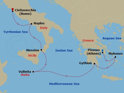 Stars Of The Mediterranean Route Map