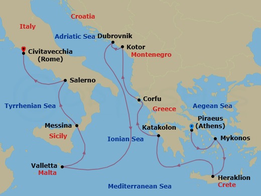 Ionian Arias Route Map