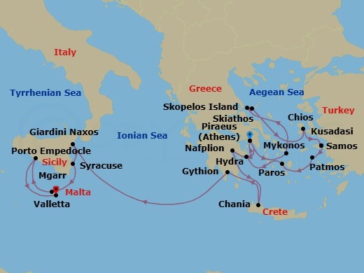 Discover Western Mediterranean Route Map